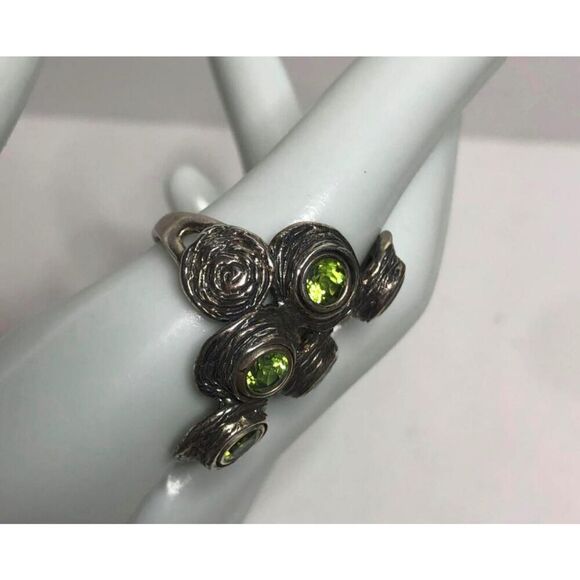 1533 HG Hagit Gorali Sterling silver 925 Peridot modernist ring sz 7 12.3 grams - Picture 2 of 3